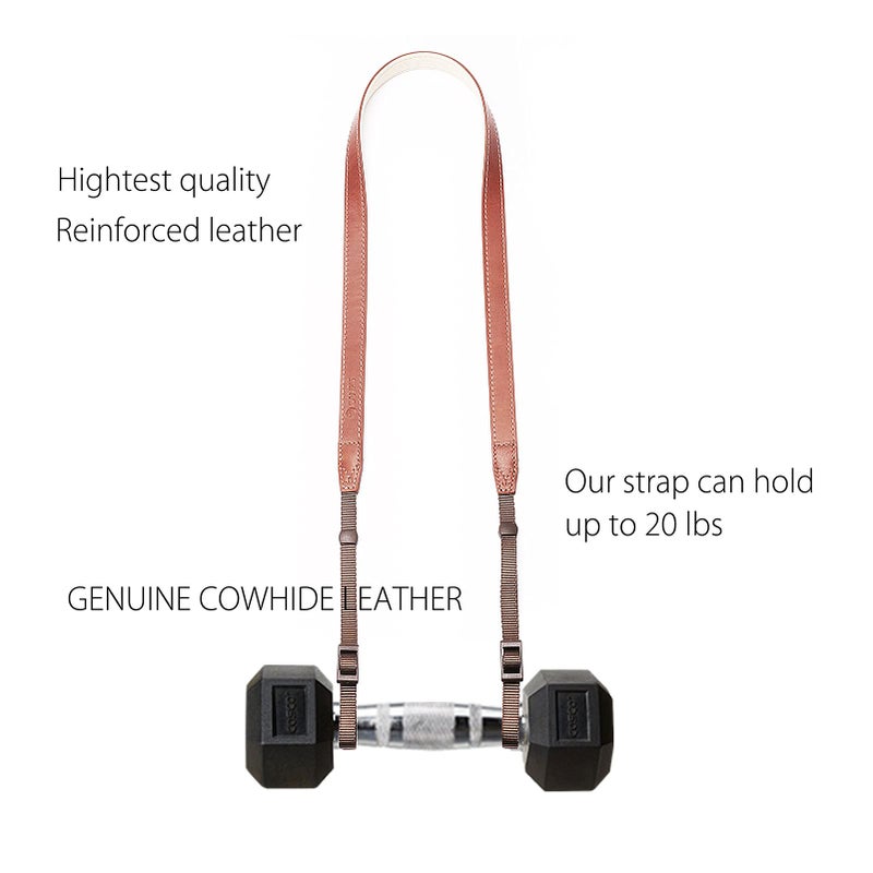 CANPIS CP008 Camera Shoulder Neck Strap compatible with Canon Nikon Leica Fuji Sony Olympus etc. Brown Color, Adjustable Length, Slim with Flocking Comfortable Pad - Image 3